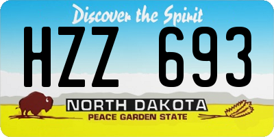 ND license plate HZZ693