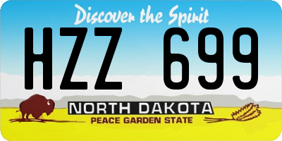 ND license plate HZZ699