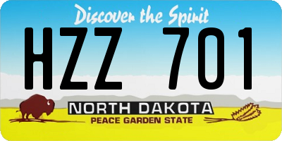 ND license plate HZZ701