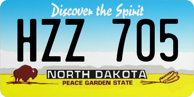 ND license plate HZZ705