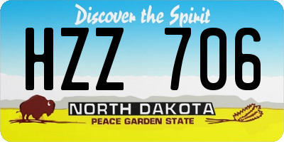 ND license plate HZZ706