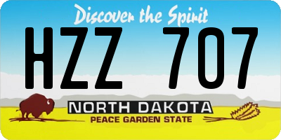 ND license plate HZZ707