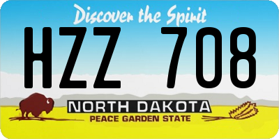 ND license plate HZZ708