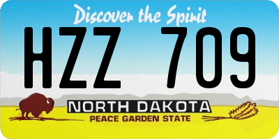 ND license plate HZZ709