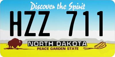 ND license plate HZZ711