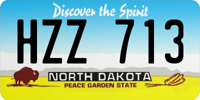 ND license plate HZZ713