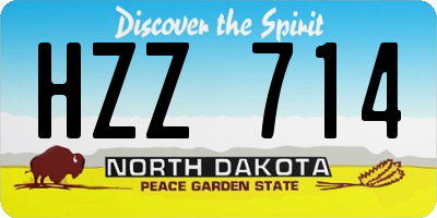 ND license plate HZZ714