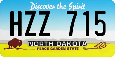 ND license plate HZZ715
