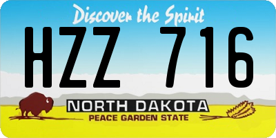 ND license plate HZZ716
