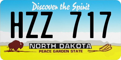ND license plate HZZ717