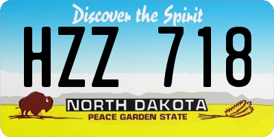 ND license plate HZZ718
