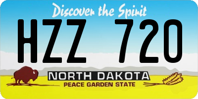 ND license plate HZZ720