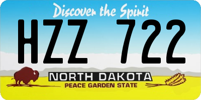 ND license plate HZZ722