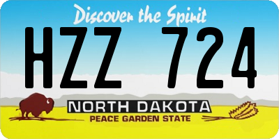 ND license plate HZZ724