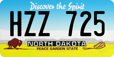ND license plate HZZ725