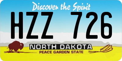 ND license plate HZZ726