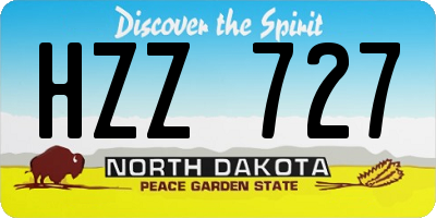 ND license plate HZZ727