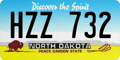 ND license plate HZZ732