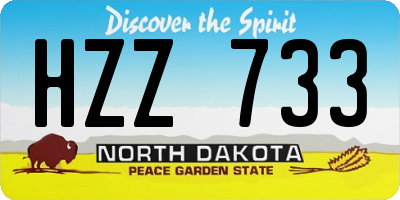ND license plate HZZ733