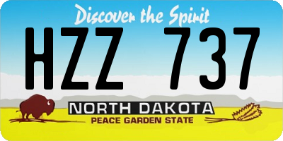 ND license plate HZZ737