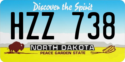 ND license plate HZZ738