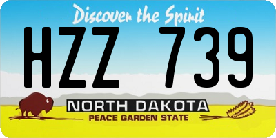 ND license plate HZZ739