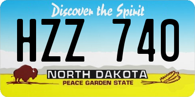 ND license plate HZZ740