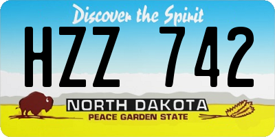 ND license plate HZZ742