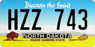 ND license plate HZZ743