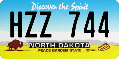ND license plate HZZ744