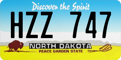 ND license plate HZZ747