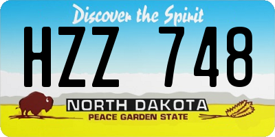 ND license plate HZZ748