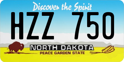 ND license plate HZZ750