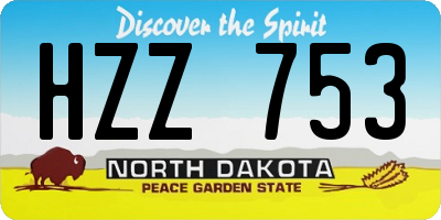 ND license plate HZZ753
