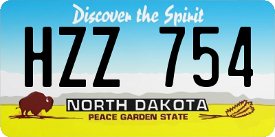 ND license plate HZZ754