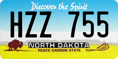 ND license plate HZZ755