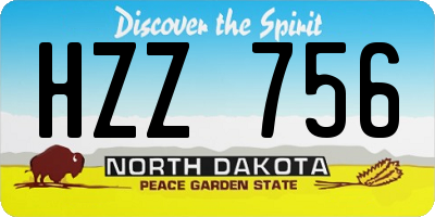 ND license plate HZZ756