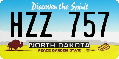 ND license plate HZZ757