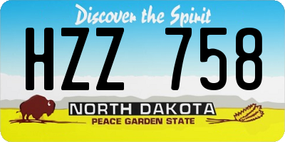 ND license plate HZZ758