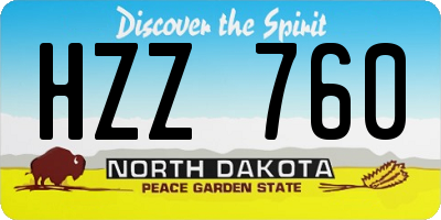 ND license plate HZZ760