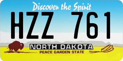 ND license plate HZZ761