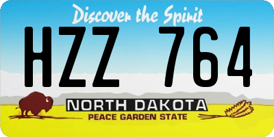 ND license plate HZZ764