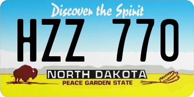 ND license plate HZZ770