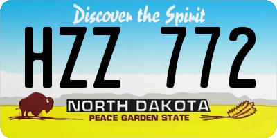 ND license plate HZZ772