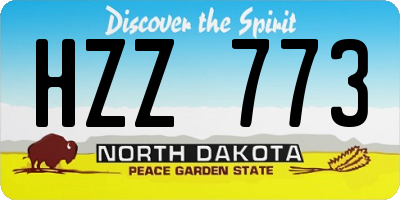 ND license plate HZZ773