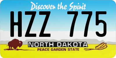ND license plate HZZ775