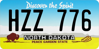 ND license plate HZZ776