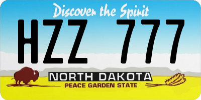 ND license plate HZZ777