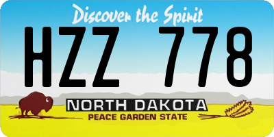 ND license plate HZZ778