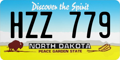 ND license plate HZZ779